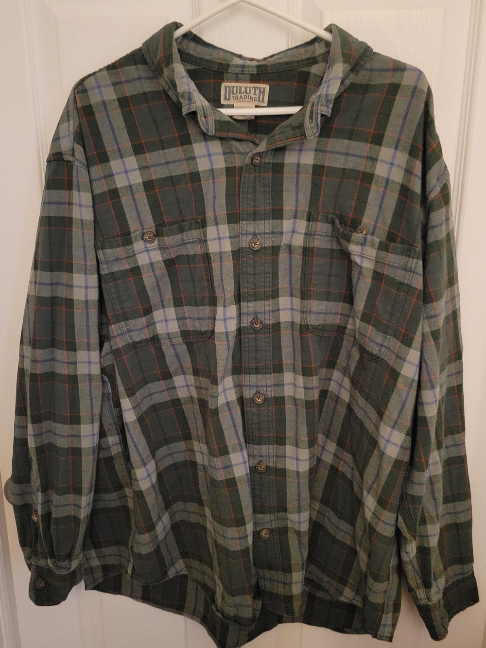 Duluth Trading Co Men's Green Plaid Flannel Shirt